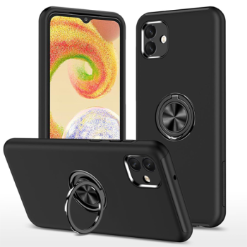 Hybrid Shock Absorbing Case with Kickstand for Samsung Galaxy A07 – Black