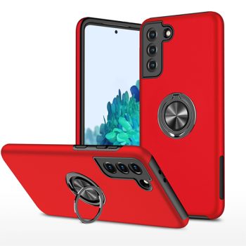Hybrid Shock Absorbing Case with Kickstand for Samsung Galaxy A17 – Red