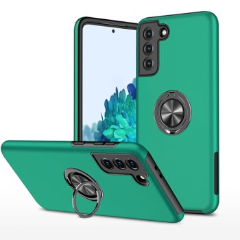 Hybrid Shock Absorbing Case with Kickstand for Samsung Galaxy A17 – Green