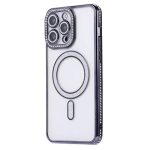 Premium Clear BLING BLING Magsafe Design Case for Apple iPhone 17 – Black