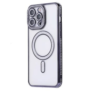 Premium Clear BLING BLING Magsafe Design Case for Apple iPhone 17 – Black