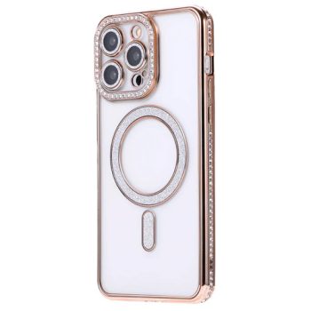 Premium Clear BLING BLING Magsafe Design Case for Apple iPhone 17 – Gold