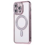 Premium Clear BLING BLING Magsafe Design Case for Apple iPhone 17 Pro – Rose Golden