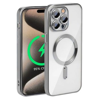 Premium Clear TPU Magsafe Design Case for Apple iPhone 17 – Silver