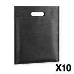 Reusable Shopping Bags (Non-Woven) (Pack of 10) – Black