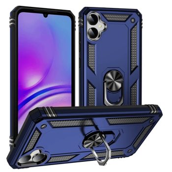 Armor Hybrid Military Case with Ring Kickstand For Samsung Galaxy A07 – Navy Blue